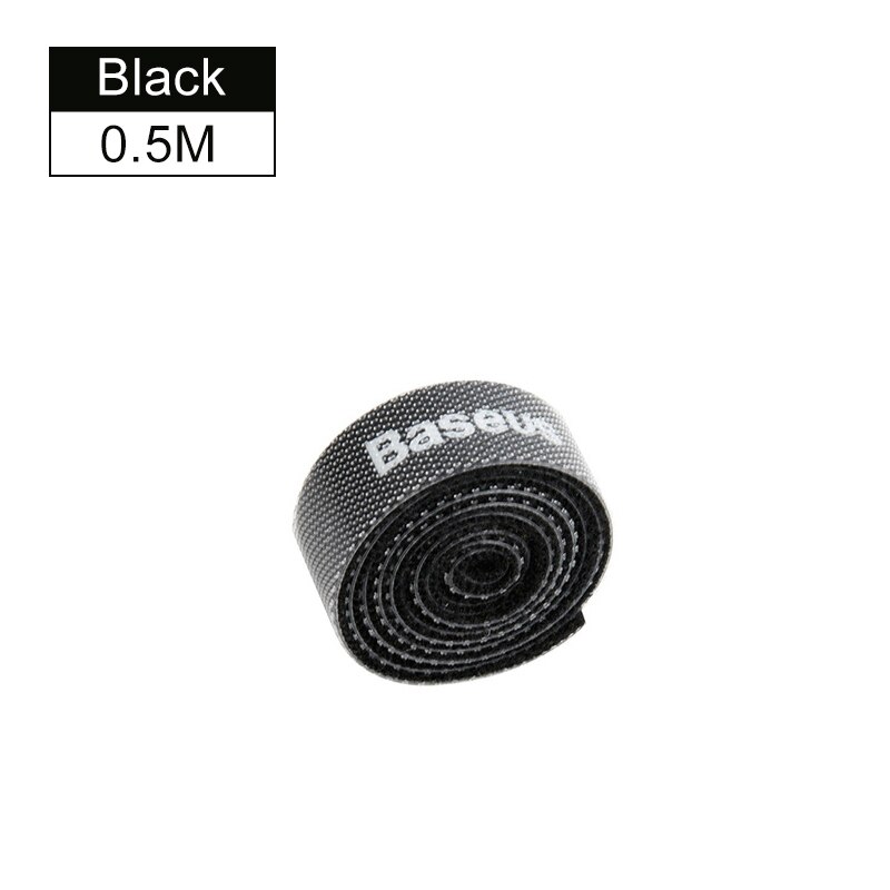 Baseus Organizer per cavi cavo USB in nylon avvolgicavo clip per avvolgicavo supporto per avvolgicavo per iPhone iPad cavo per topo Samsung: 0.5m nero
