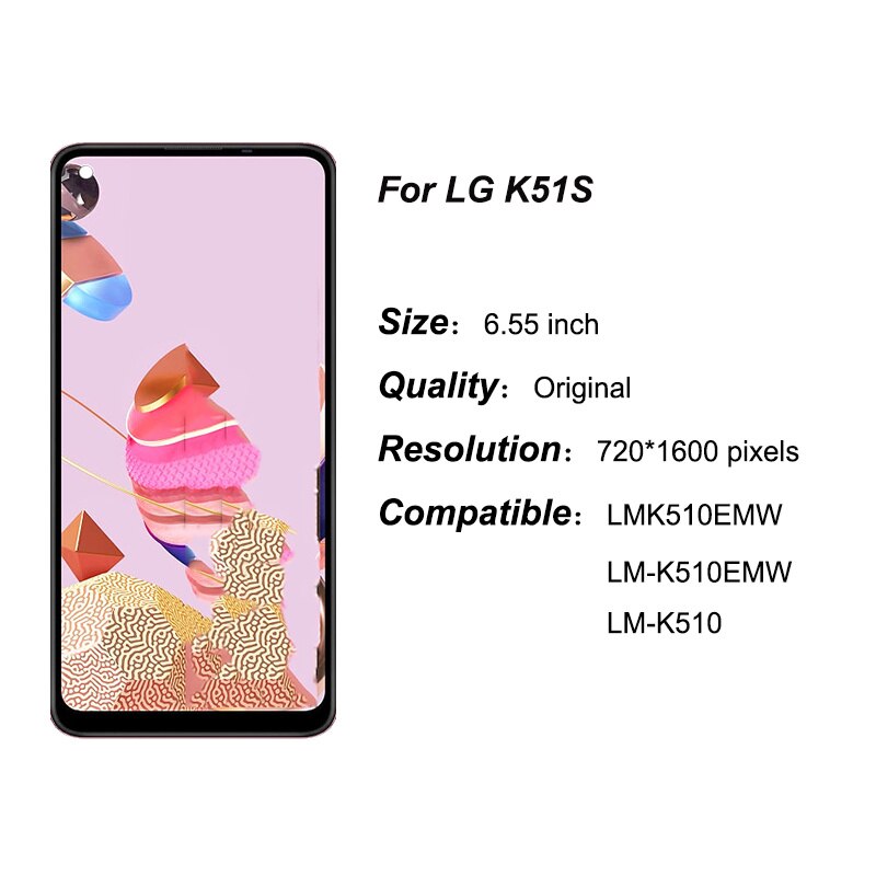 Original Für LG K51S K510 LMK510EMW LM-K510EMW LM-K510 LCD Anzeige Touchscreen Digitizer Montage + Rahmen Für LG K51S