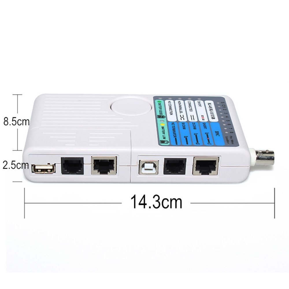 Tester per cavi di rete professionale multifunzione 4 In 1 RJ45/RJ11/USB/BNC cavo LAN Cat5 Cat6 Tester per cavi