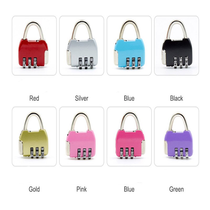 Mini Zinc Alloy Padlock Travel anti-theft Backpack Padlock Small Resettable 3-digit Combination School Bag Password Lock