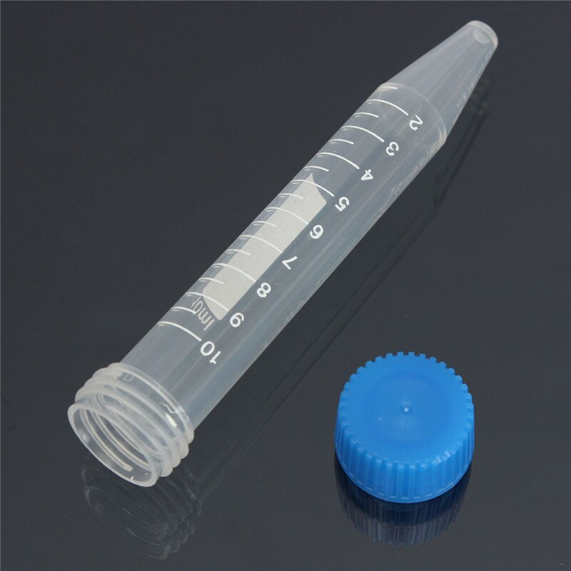 10pcs Plastic Centrifuge Test Tube With Screw Cap Vial Container Self Standing Pipette Laboratory Supply 10ml