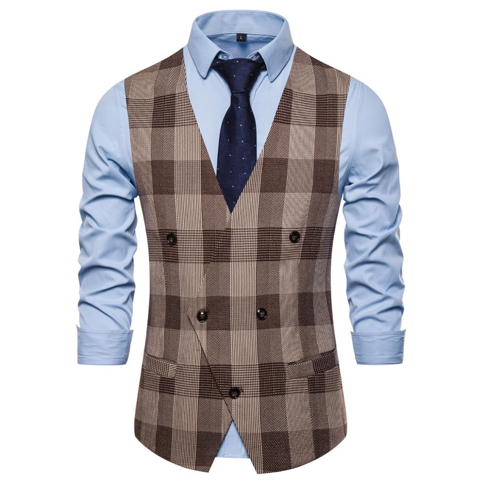 Formell affärskostymväst herr slim fit dubbelknäppt kostymväst homme vit herrbröllopssmoking gilet homme