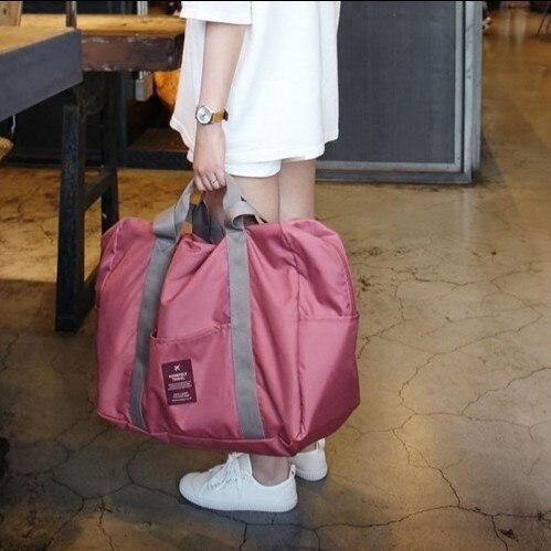 Travel Bag Portable Receive A Bag of Oblique Cross Folding Receive Bag Can Be Set of Luggage Rod Single Shoulder Bag