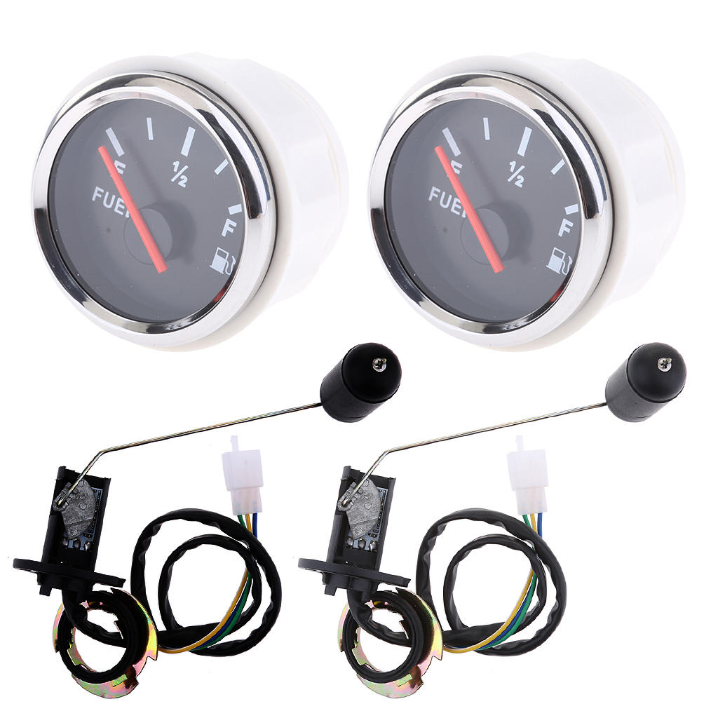2"52mm Fuel Level Gauge Meters E-1/2-F Pointer With Fuel Gauge Lever Sensors
