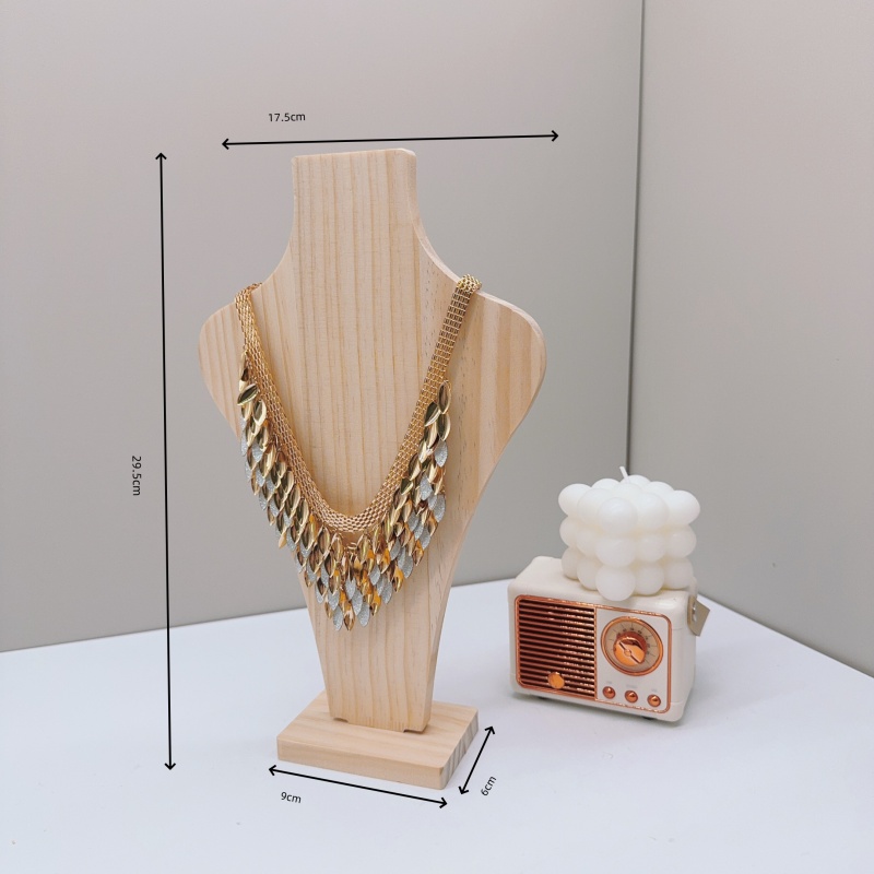 Maniquí de madera para collar, colgante, cadena, joyería, busto, soporte de exhibición para cuello, tipo jarrón, colgante para collar, escaparate: Verde