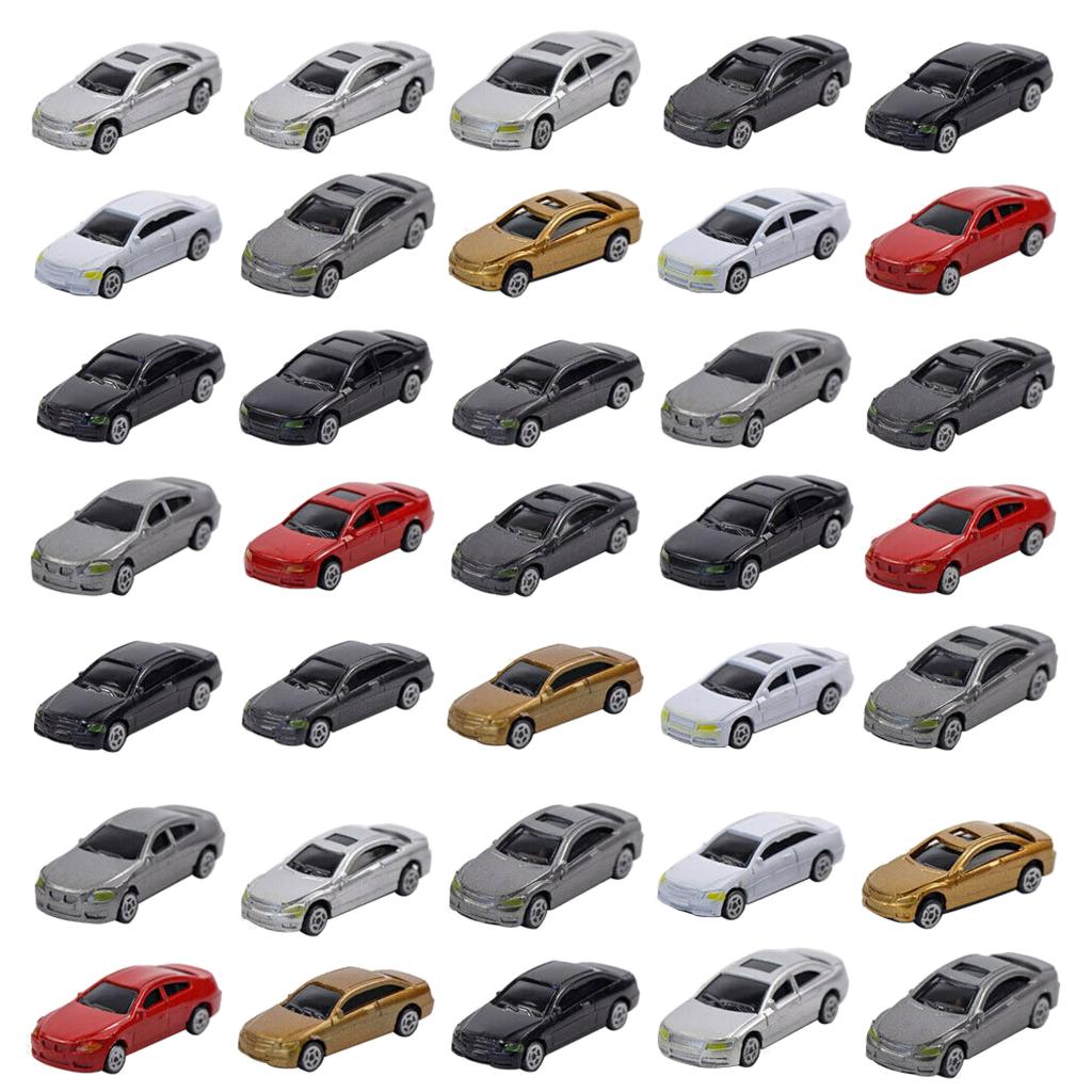 50Pieces HO Scale Model Car Toy 1/87 Building Train Scenery Train Scenery