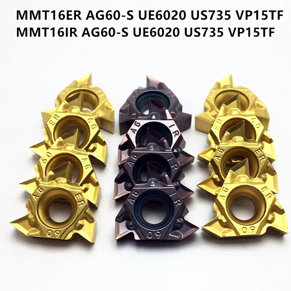 MMT 16IR 16ER AG60-S UE6020 VP15TF US735 MMT16IR MMT16ER herramienta de torno de hilo prensado CNC, herramienta de torneado, piezas de 16ER AG60-S