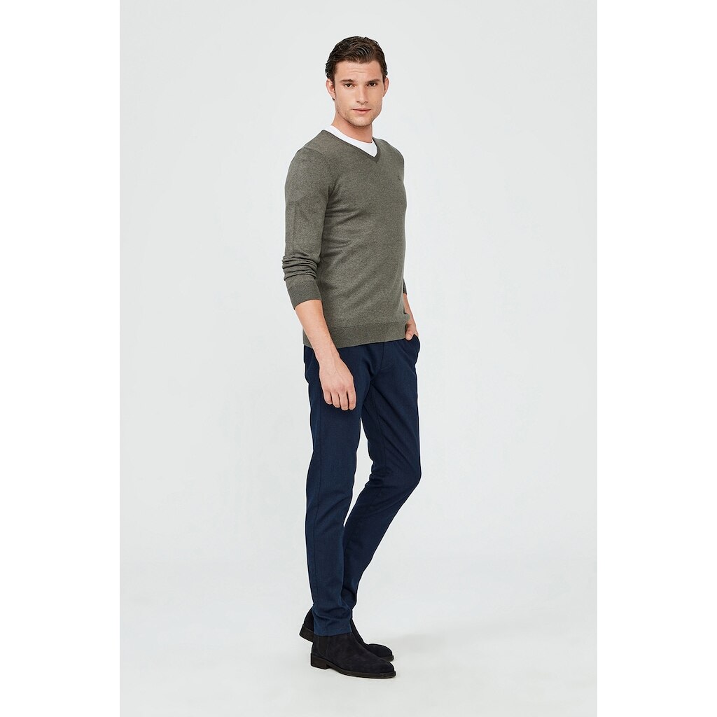 AVVA-suéter liso con cuello en V, para hombre, A02B5272