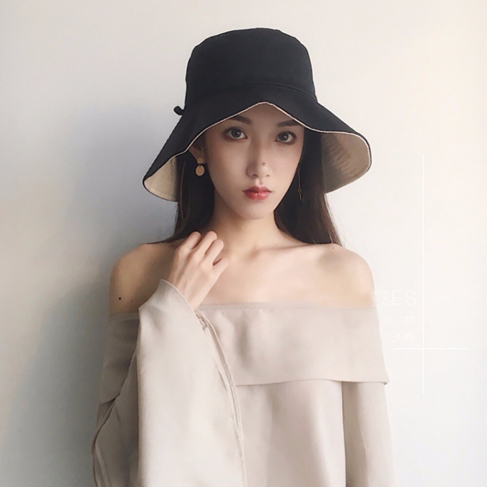 Bucket Hats Adult Unisex Cotton Polyester Double Sided Wide Brim Flat Top Fisherman Golf Cap Travel Apparel Sportswear