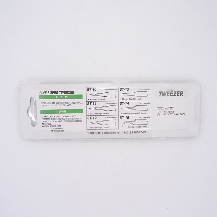 HRC40 Graden Multifunctionele Anti-Statische Antimagnetic Sharp Punt Roestvrijstalen Pincet ESD-10 Voor Repareren Gereedschap