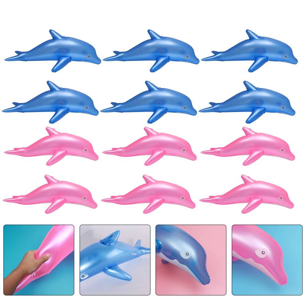 12 aufblasbare delfin-spielzeuge, delfin-dekorationen für partys