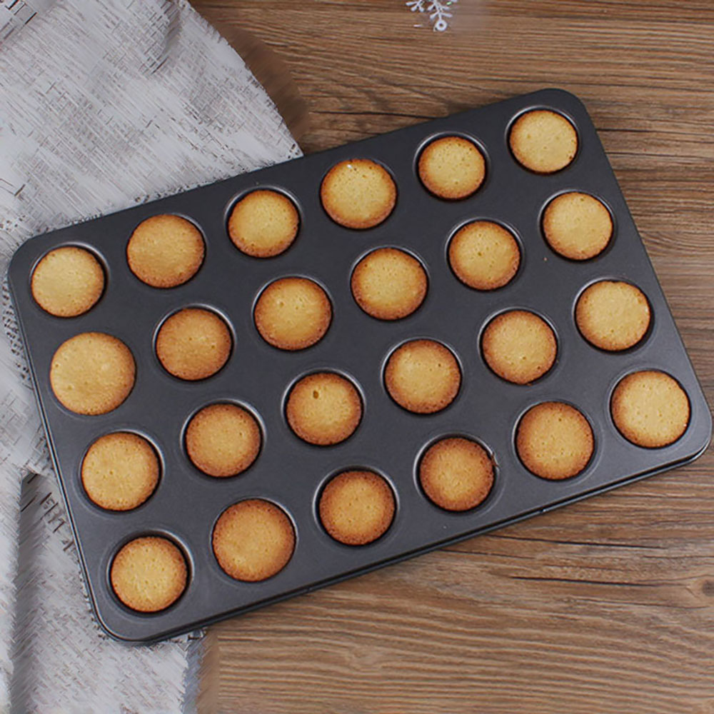 24 Cups Mini Cupcake Bakken Pan Tray Non Stick Tin Cup Cake Pudding Muffin Voor Brood Cake Toast Ijs Dessert zeep Carbon Staal