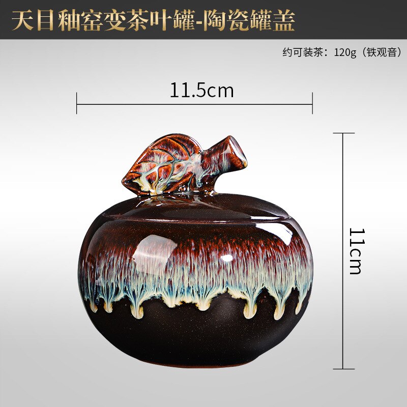 Vidar ovenwissel thee blikken keramische verzegelde blikken huishoudelijke pu'er guanyin thee verpakkingsdoos zwarte aardewerk opslag wake thee blikken: B