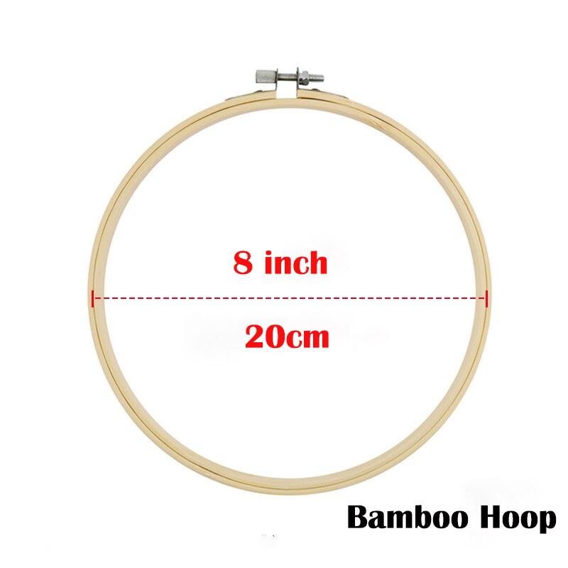 Kit de inicio de bordado de punto de cruz artesanal, cinta de flores, patrón de pintura, herramientas de hilos, decoración del hogar,: 20cm bamboo hoop / NO HOOP KIT