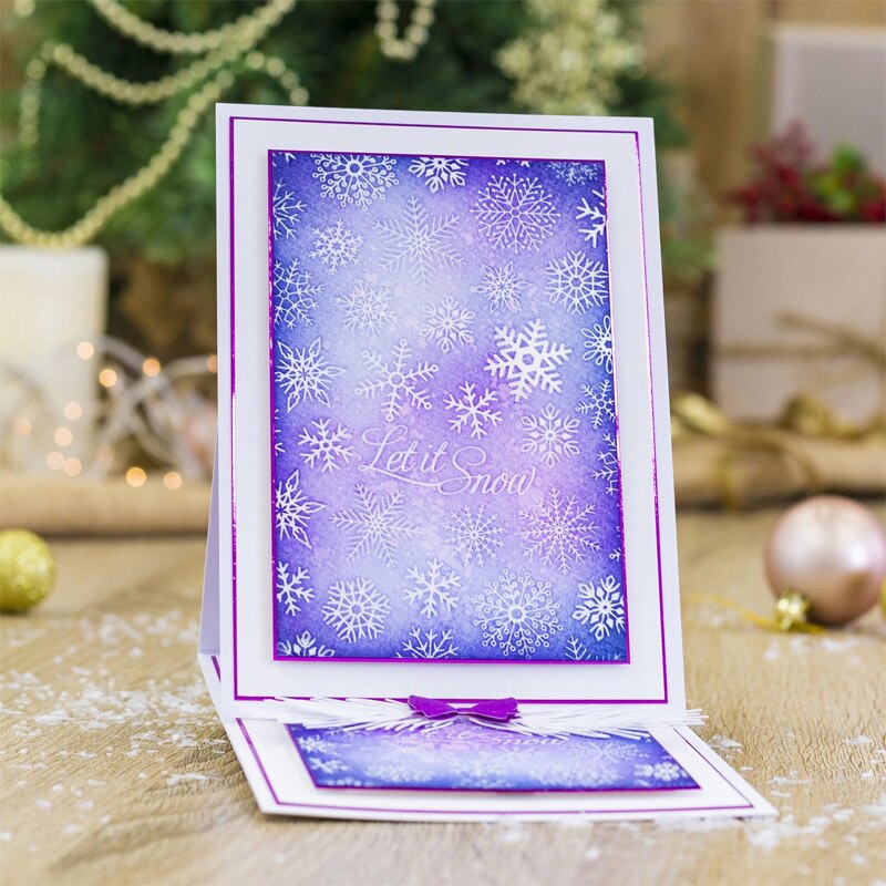 Adornos para árbol de Navidad hojas redondas copo de nieve Doodle Foil placas para DIY Scrapbooking Letterpress Embossing tarjetas