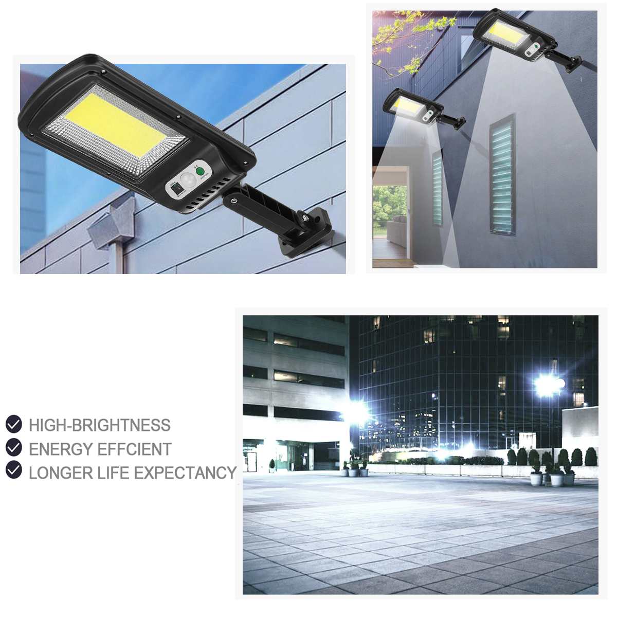 1000W LED Solar Straße Licht 128COB Outdoor Wand Lampe Sicherheit Beleuchtung Wasserdicht PIR Motion Sensor Fernbedienung Straße Licht