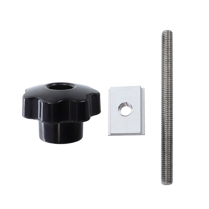 G8DA Handle T-slot Slider Miter T-track Jig Screw Fixture Table Saw Router Chute Rail Special Accessories Woodworking Tool Set: 3