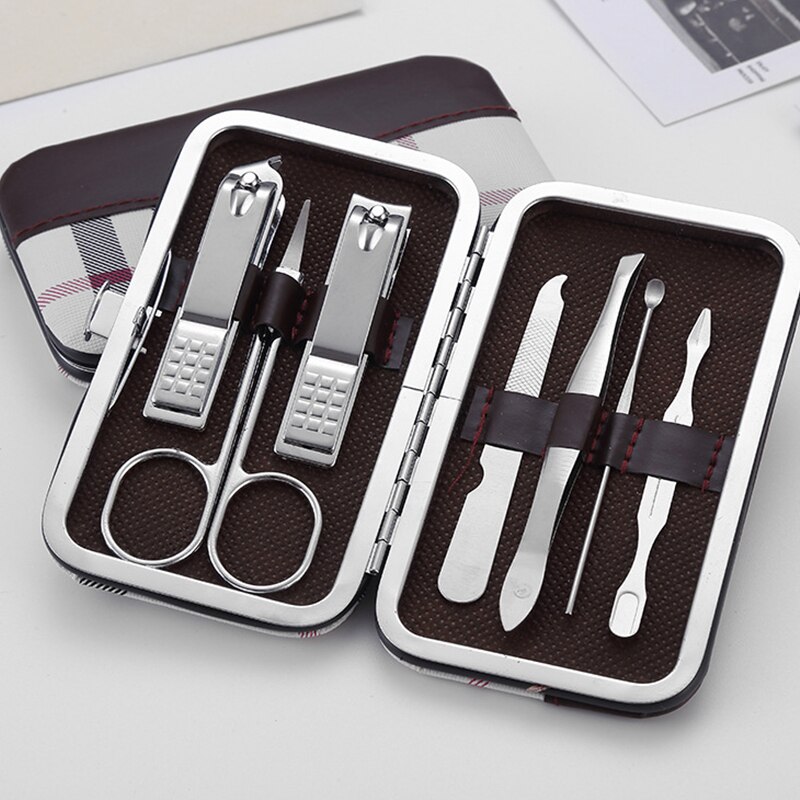 7 Stks/set Manicure Nagelknipper Pedicure Set Draagbare Reizen Hygiëne Kit Rvs Nail Cutter Tool Set
