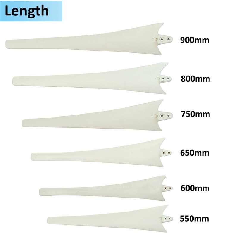 550/600/650/750/800/900mm White Wind Generator Wind Turbines Blades High Strength Nylon Fiber Windmill Accessories