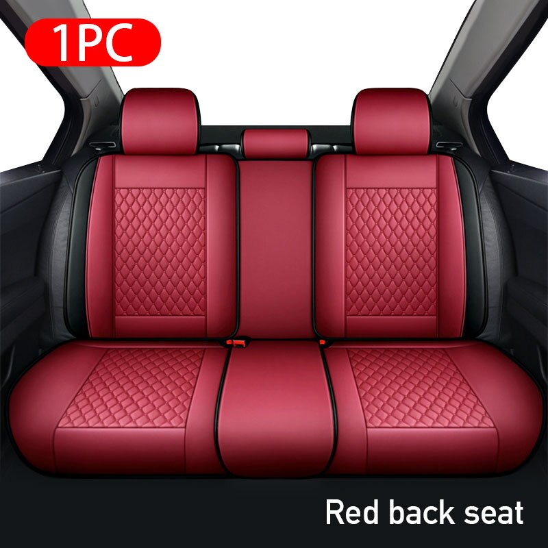SEAMETAL Brand Car Seat Cover Front/Rear Universal Fit Most 5-Seat Vehicle Automotive Soft Car Seat Protector: Wine Red Rear 1pc