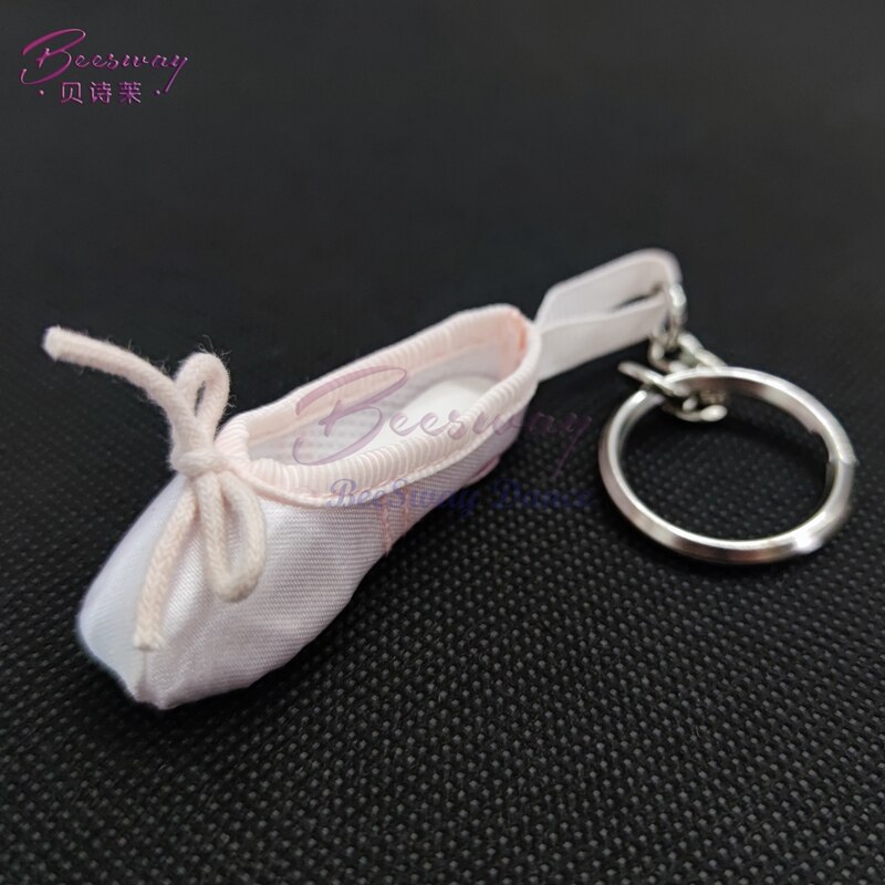 Mini danser satin ballet nøglering lilla ballet tå nøglering ballet sko nøglering dans lille værktøj til piger: Størrelse c pink