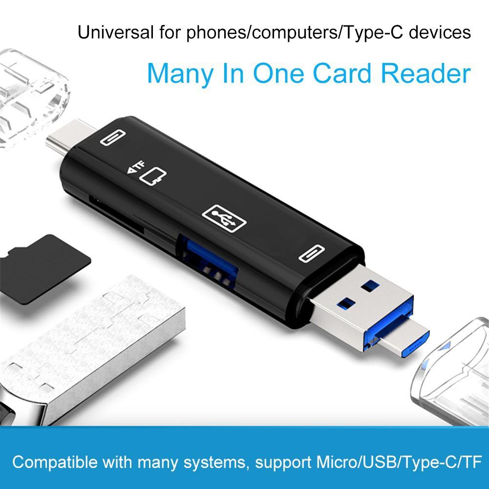Multifunctionele Usb Kaartlezer Hoge Snelheid SD/TF MicroSD Kaartlezer Type C USB C Micro USB OTG Memory kaartlezer voor laptop