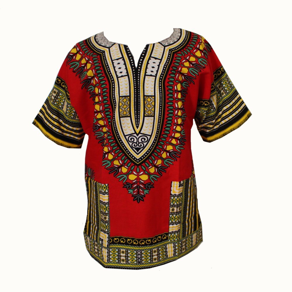 100% Katoen Afrikaanse Traditionele Print Korte Mouw Dashiki Kleding voor Mannen