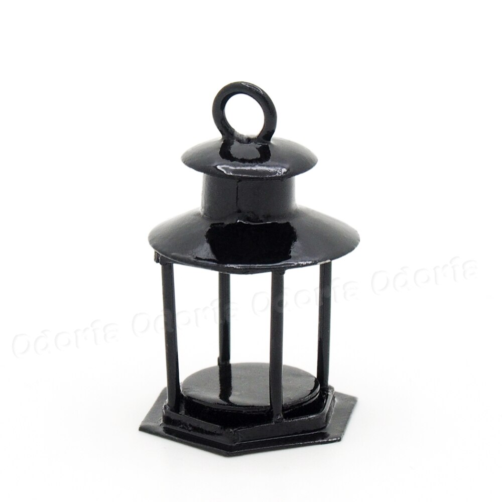 Odoria 1:12 Miniatuur Meubels Vintage Metalen Kaars Lantaarn Poppenhuis Verlichting Accessoires