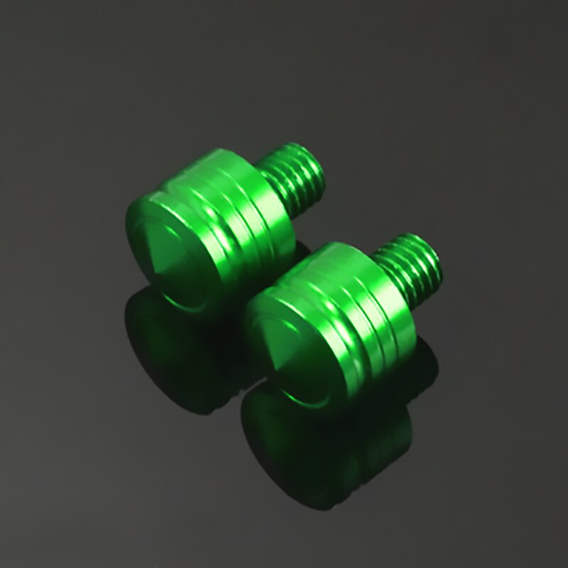 Tornillos para espejos retrovisores de motocicleta, adaptador de montaje para espejo Retrovisor lateral, tornillo para Kawasaki Z400 Z800 Z900 Z1000SX Z650, 2 uds.: Verde