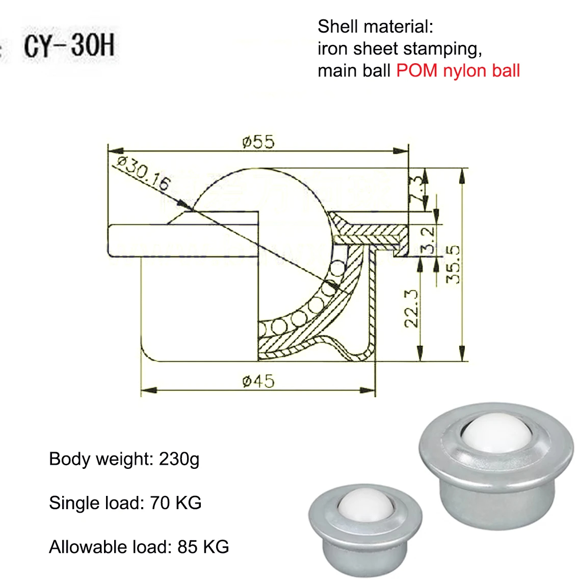 Rueda Universal de bola giratoria de Metal, rueda redonda Universal, modelo DIY, accesorios de Hardware para muebles, 1 Uds.: TRANSPARENT