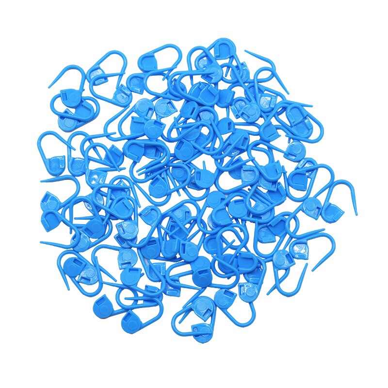 100 stk / parti flerfarvet plaststrikning hæklet låsemærke hangtag pins diy syværktøj nåleklip håndværk tilbehør: B03