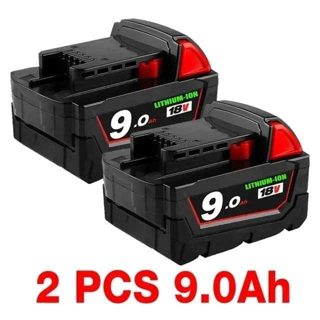 LOLRKO 18V 12.0Ah Lithium-Ionen-Akku für Milwaukee M18 Werkzeuge - Hohe Kapazität 12000mAh Ersatz: Silber