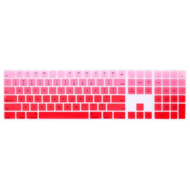 Magic Keyboard with Numeric Keypad MQ052LL/A A1843 Soft Silicone Skin Keyboard Cover For Apple Magic Keyboard: Red
