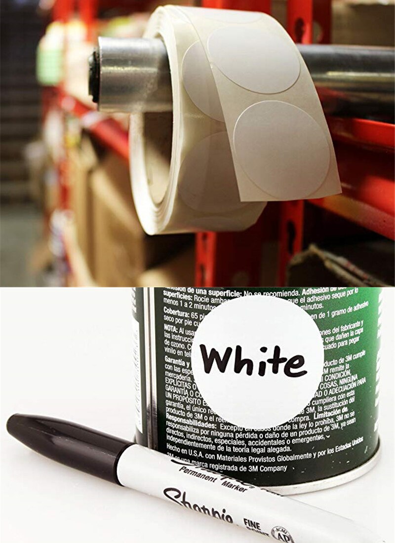 500Pcs/Roll Chroma Label Color Code Dot Labels Stickers 1 Inch Red Green White Yellow Blue Pink Black Purple Stationery Stickers