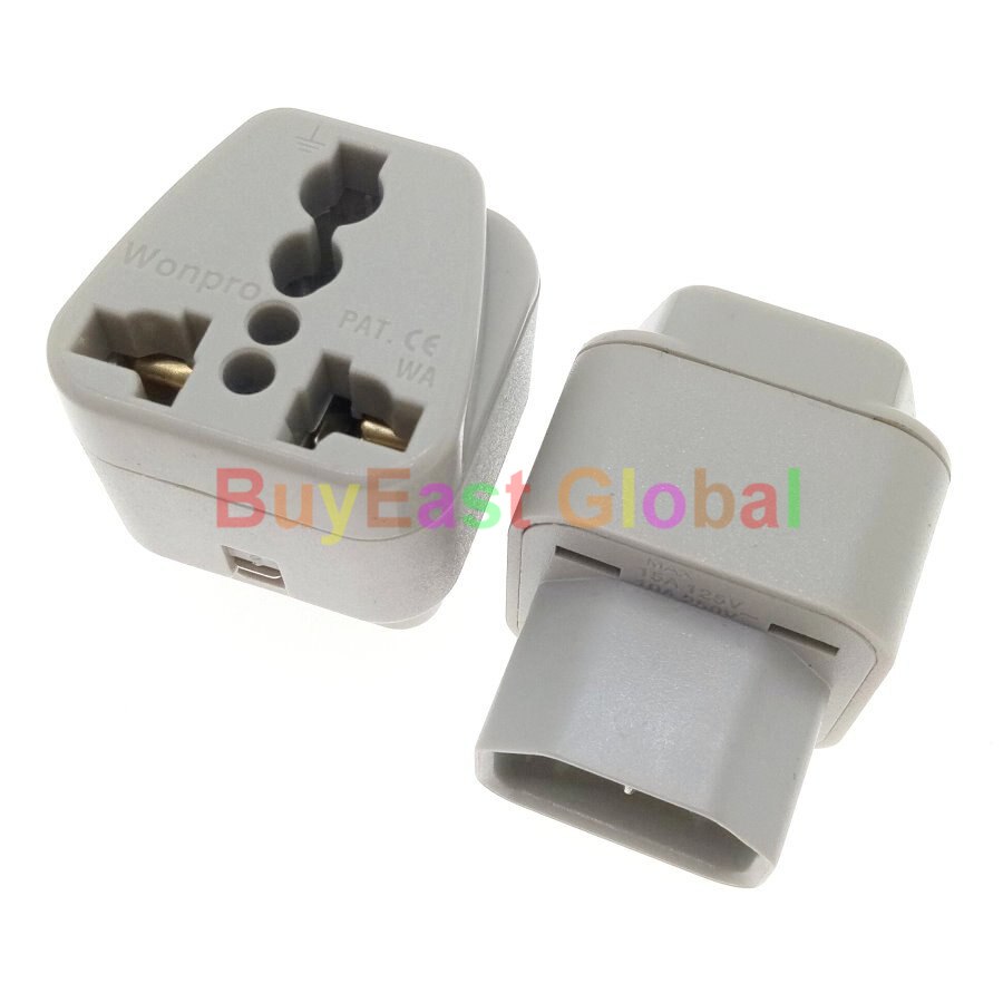 Universal to IEC C14 Male Plug Electrical Plug Adapter AC100~250V 10A WA-320