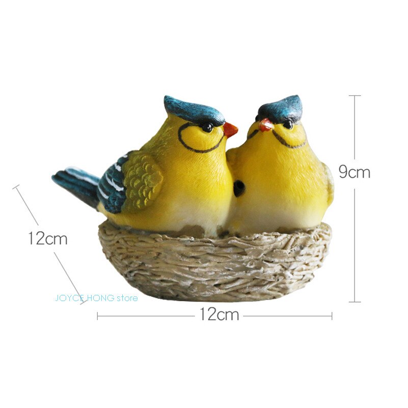 Resin Singing & Chirping Birds With Authentic Bird Sound Battery Operated Birds Toys Decor Decoration Birds: D