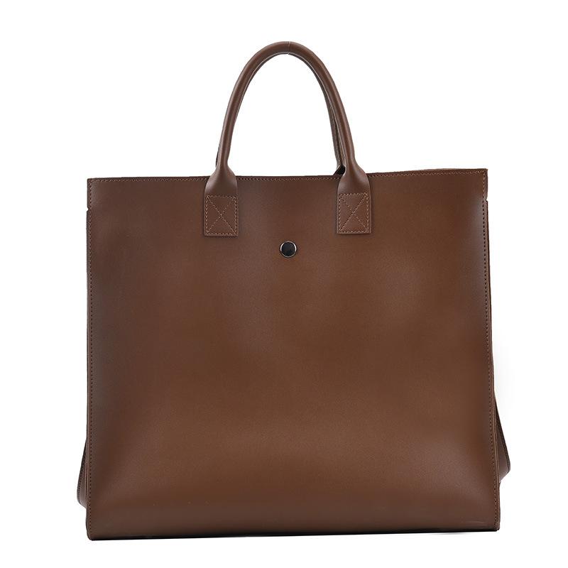 Bussiness Style Women High Capacity Briefcase Shoulder Bags Tote Female OL Classic HandBags Bolsas: Brown