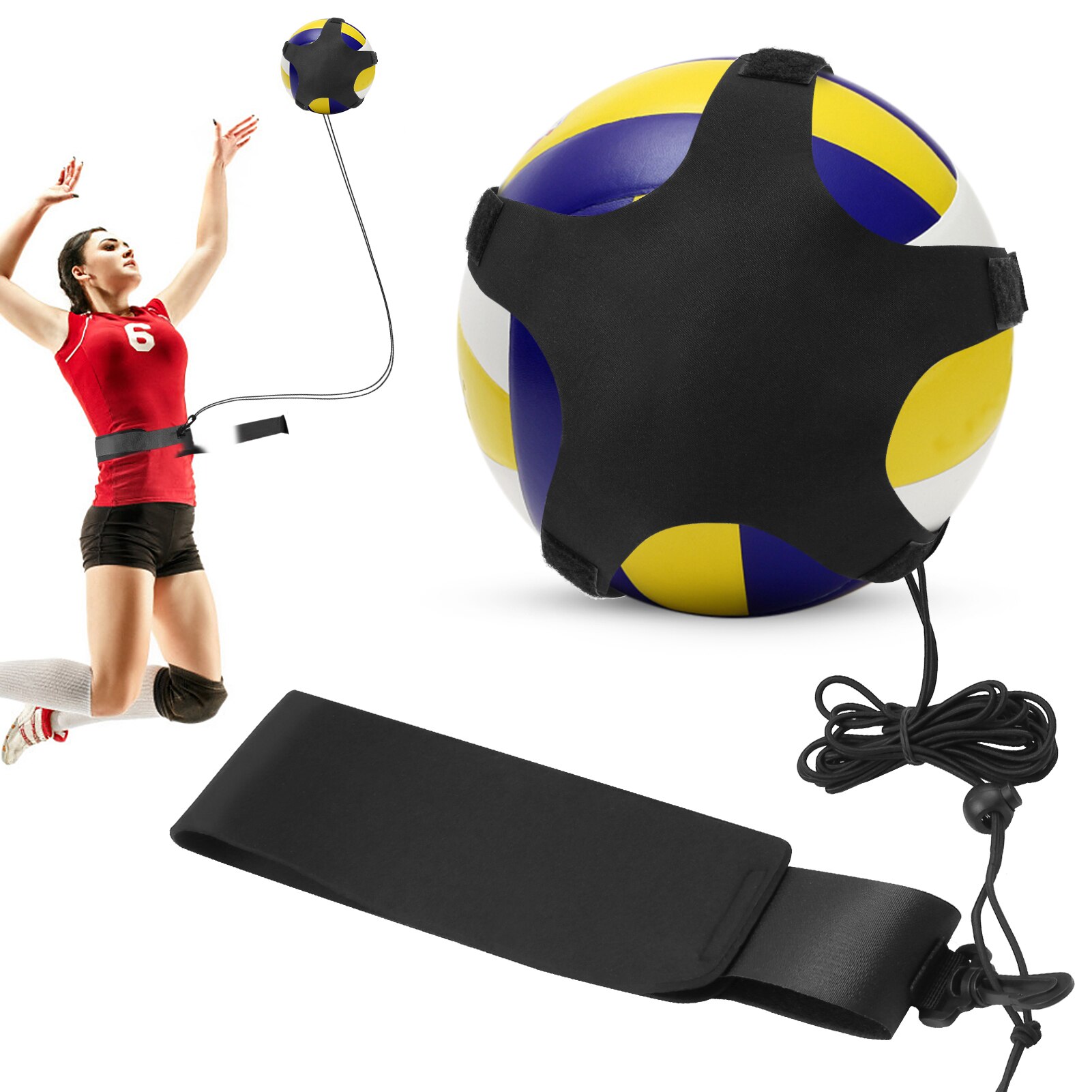 Equipo de entrenamiento de voleibol para principiantes, cinturón de entrenamiento individual para servir y entrenar, entrenador de servicio de columpio para brazo