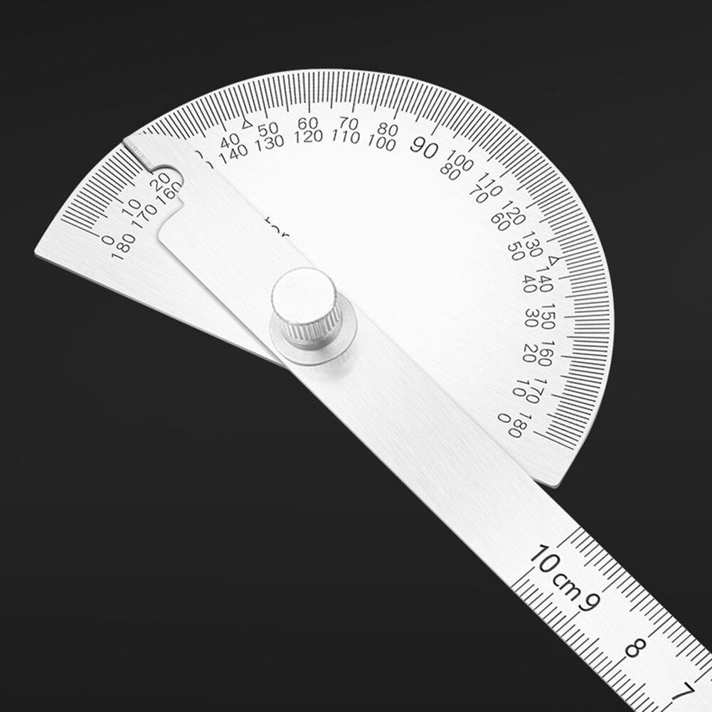 180 Graden Rvs Gradenboog Hoekzoeker Rotary Wiskunde Meten Heerser Verstelbare Multifunctionele Roundhead Heerser