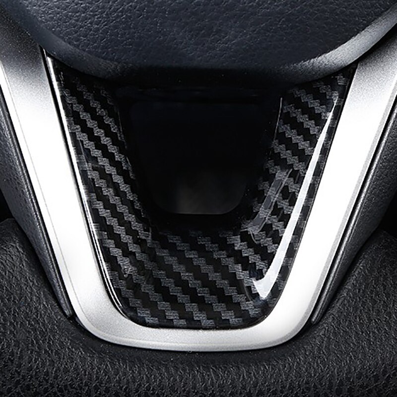Carbon Fiber Steering Wheel Button Cover Trim Frame Sticker Car Interior Accessories for Toyota Corolla Hatchback