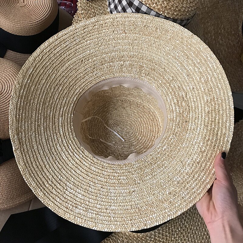 Kvinder stråhat med bred skygge floppy sommersolhat sejler strandhat kasket bånd bue kentucky derby hat sombreros