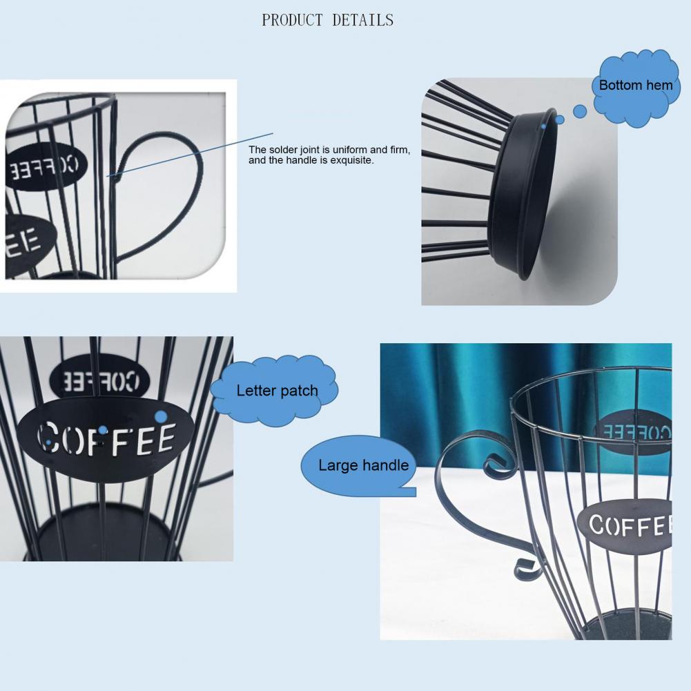 Universele Koffie Capsule Opslag Mand Koffie Cup Mand Vintage Koffie Pod Organisator Houder Zwart Voor Home Cafe Hotel