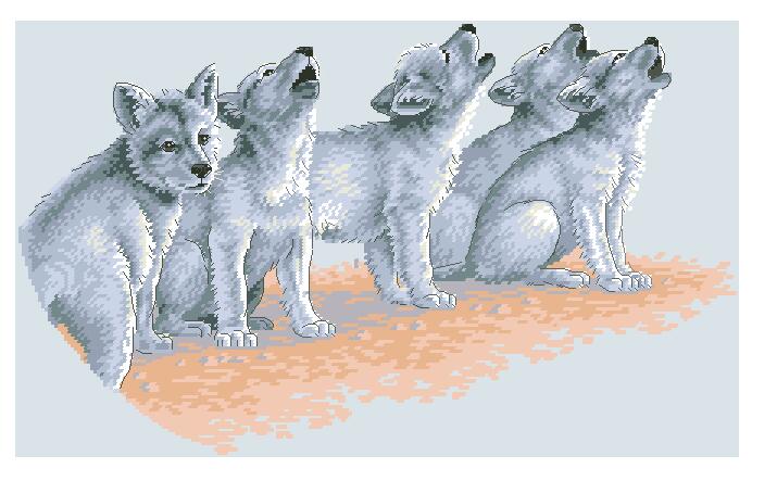 Gold Collection Counted Cross Stitch Kit Soul Music Wolf Pack Five Wolves Howl Howling Dim 03858