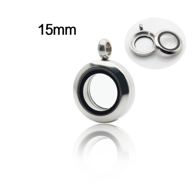 Mini médaillon flottant à mémoire de forme, médaillon rond en acier inoxydable, médaillon torsadé en verre adapté aux chaînes de colliers et de bracelets, 15mm 17mm, 1 pièce: Couleur or jaune pâle