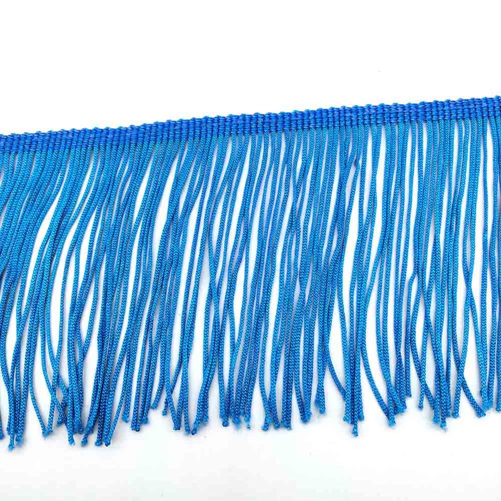 1 Yards van Pack 4 "Breedte Franjes Kant Polyerter Fibre Kwastje Kleding Accessoires Latin Trouwjurk Kwastje Lint diy: Sky blue