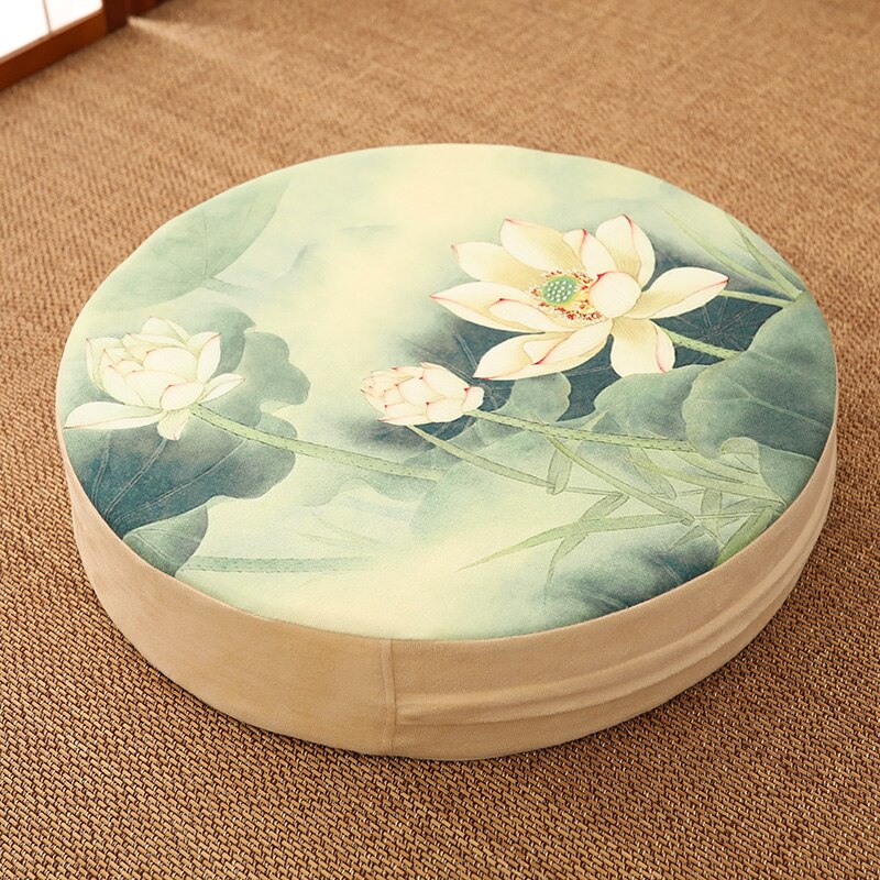 Coussin de méditation en futon chinois, épais, lavable, rond, pour la baie vitrée, le culte, le bouddha, le tatami: A / 40cmX5cm