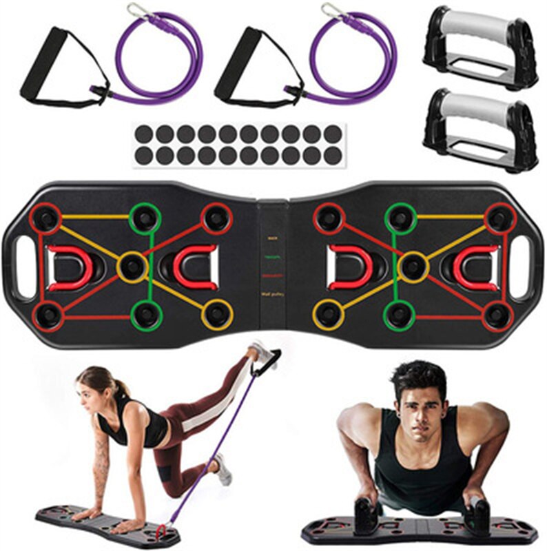 Folding Push Up Board Gym Home Fitness Exercise Equipment Body Training Push-Up Stand Triceps Shoulder Muscle Strength Trainer
