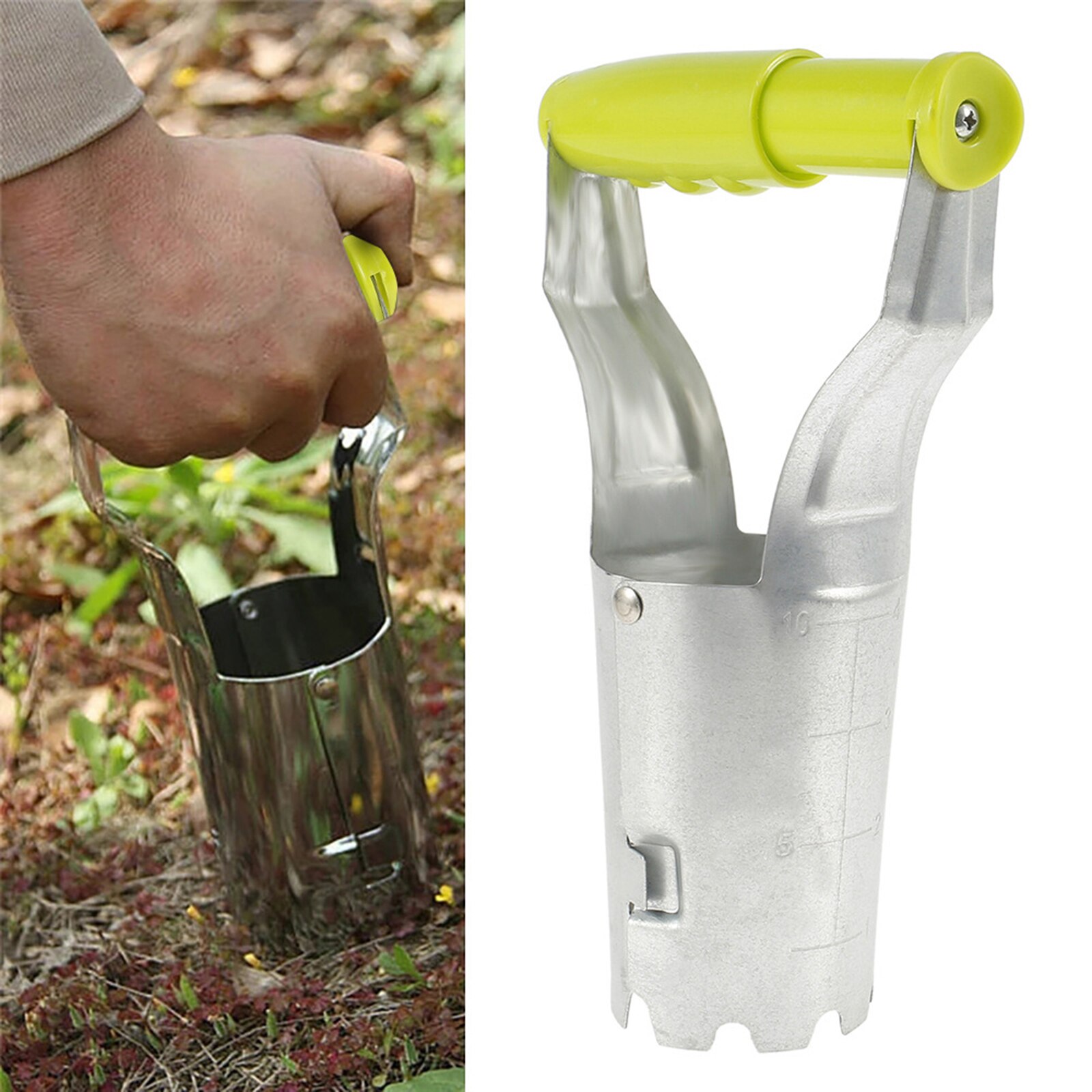 Carbon Steel Bulb Planter Digging Refilling Hole Depth Marker for Dahlia