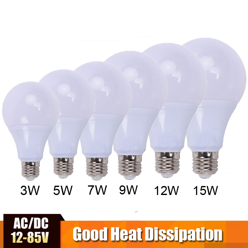Ac/dc ledet pære 12v ledet lampe 24v ledet lys 36v ledet lampada ampulle bombilla 50v til lokomotiv solcellelys camping og hoppe over