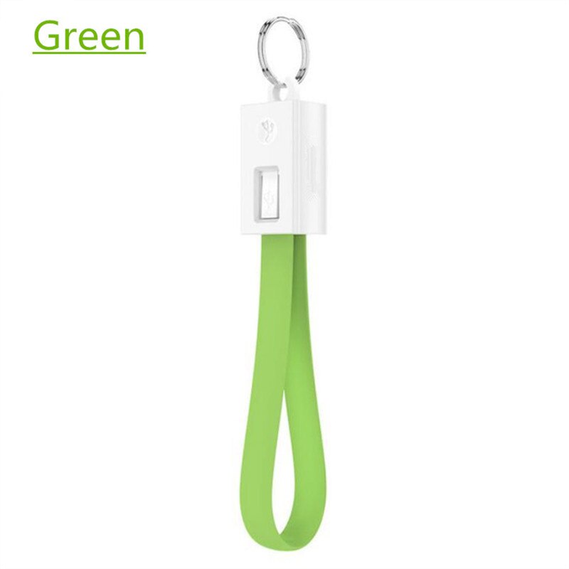Kort mini nøglering usb kabel hurtig opladningsledning micro usb c type c til iphone ipod android oplader datasync ladekabler: Grøn / Til mikro